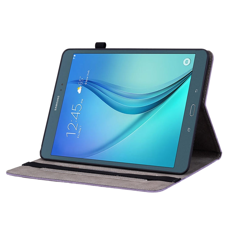 For Samsung Galaxy Tab A 9.7 T550 T555 Butterfly Rose Embossed Leather Tablet Case(Purple) by bashfashion