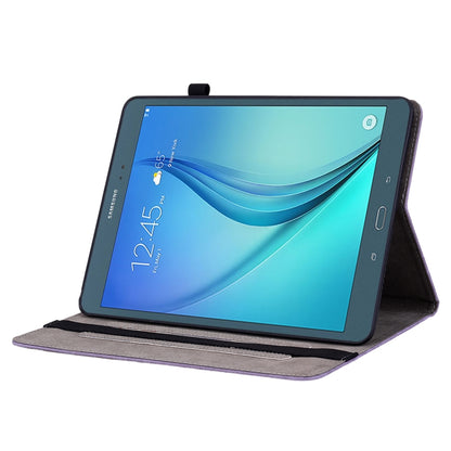 For Samsung Galaxy Tab A 9.7 T550 T555 Butterfly Rose Embossed Leather Tablet Case(Purple) by bashfashion