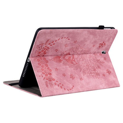 For Samsung Galaxy Tab S2 9.7 T810 T815 Butterfly Rose Embossed Leather Tablet Case(Pink) by bashfashion