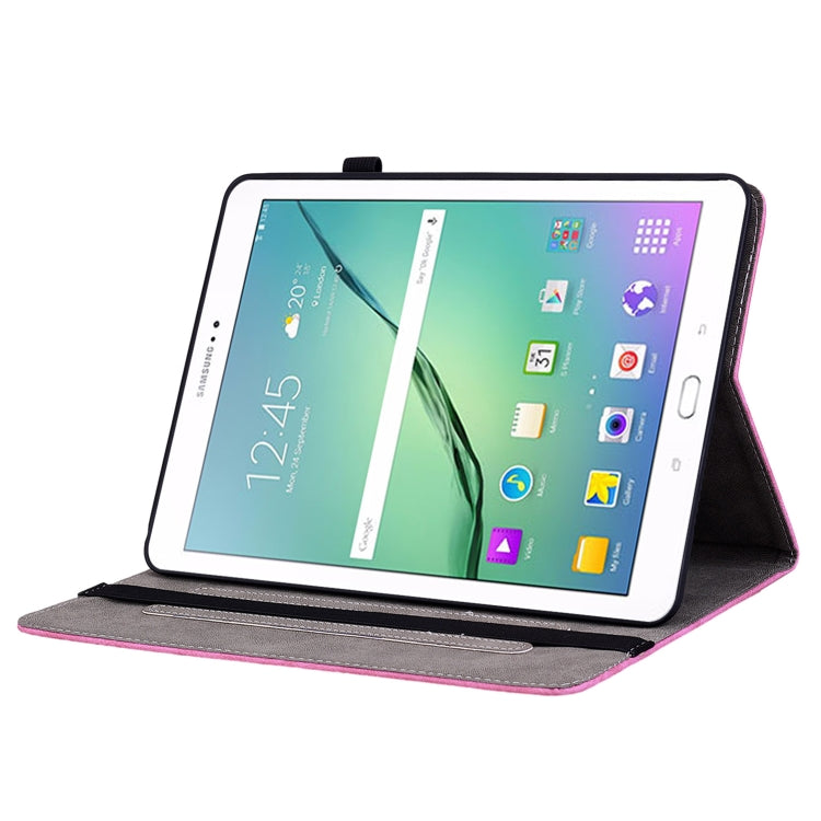 For Samsung Galaxy Tab S2 9.7 T810 T815 Butterfly Rose Embossed Leather Tablet Case(Rose Red) by bashfashion