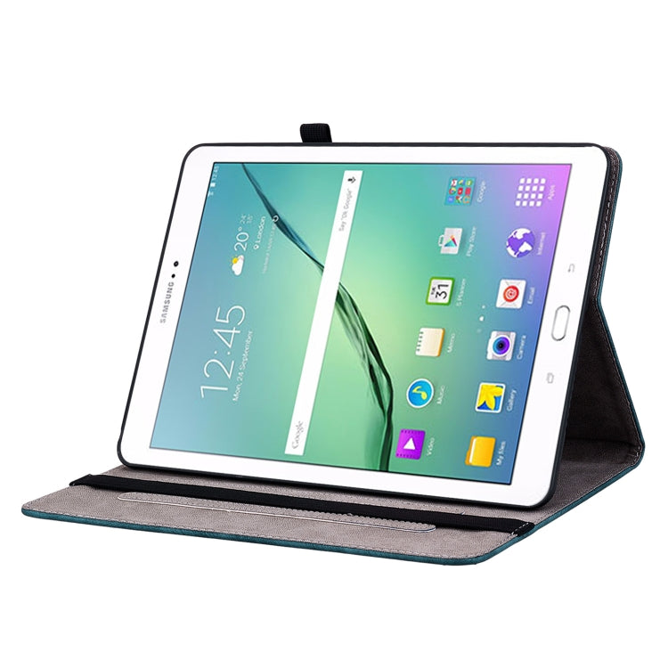 For Samsung Galaxy Tab S2 9.7 T810 T815 Butterfly Rose Embossed Leather Tablet Case(Dark Blue) by bashfashion