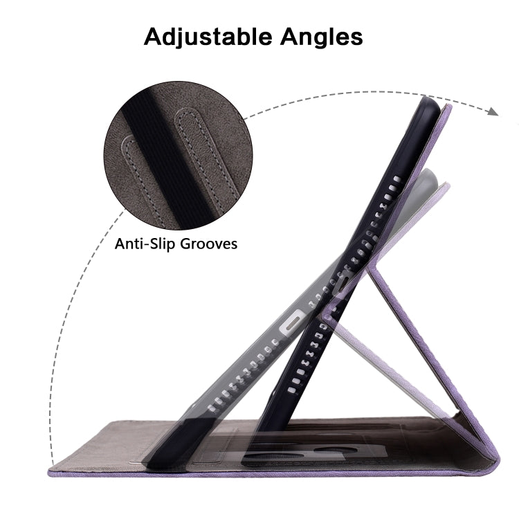 For Samsung Galaxy Tab S4 10.5 SM-T830 Butterfly Rose Embossed Leather Tablet Case(Purple) by bashfashion