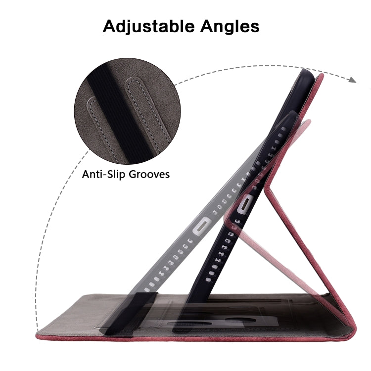 For Samsung Galaxy Tab S4 10.5 SM-T830 Butterfly Rose Embossed Leather Tablet Case(Red) by bashfashion