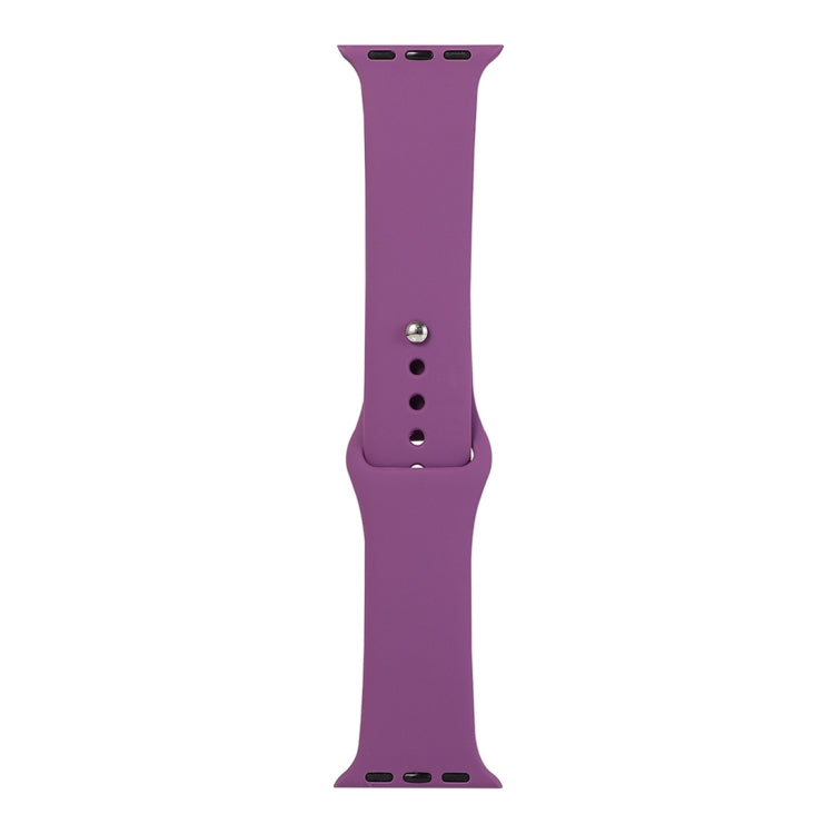 For Apple Watch Series 9&8&7 41mm / SE 3&SE 2&6&SE&5&4 40mm / 3&2&1 38mm Silicone Watch Band, Short Section (female)(Purple) by bashfashion