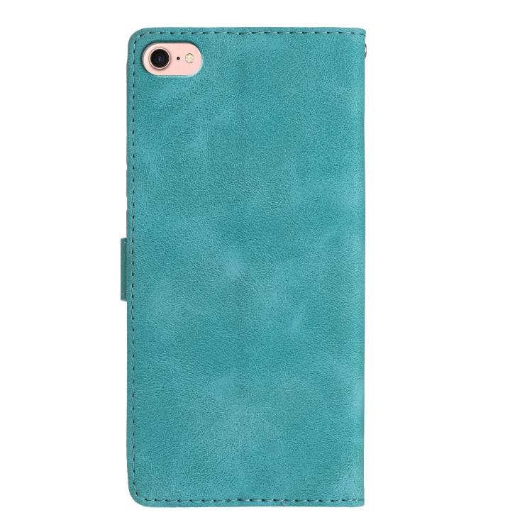 For iPhone 16e Flower Butterfly Embossing Pattern Leather Phone Case(Sky Blue) by bashfashion
