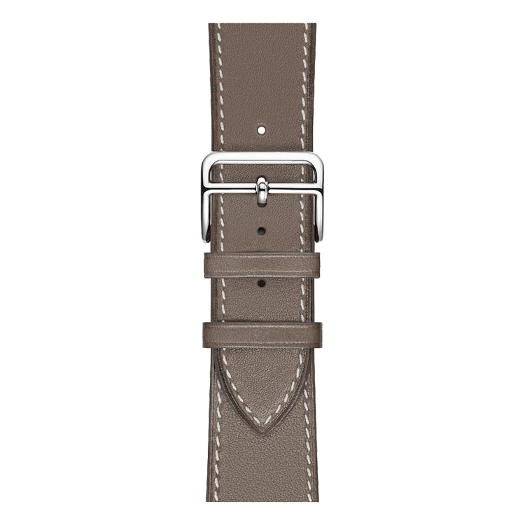 For Apple Watch Series 7 41mm / 6 & SE & 5 & 4 40mm / 3 & 2 & 1 38mm Leather Watch Band(Grey) by bashfashion