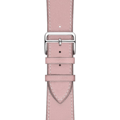 For Apple Watch Series 7 45mm / 6 & SE & 5 & 4 44mm / 3 & 2 & 1 42mm Leather Watch Band(Pink) by bashfashion