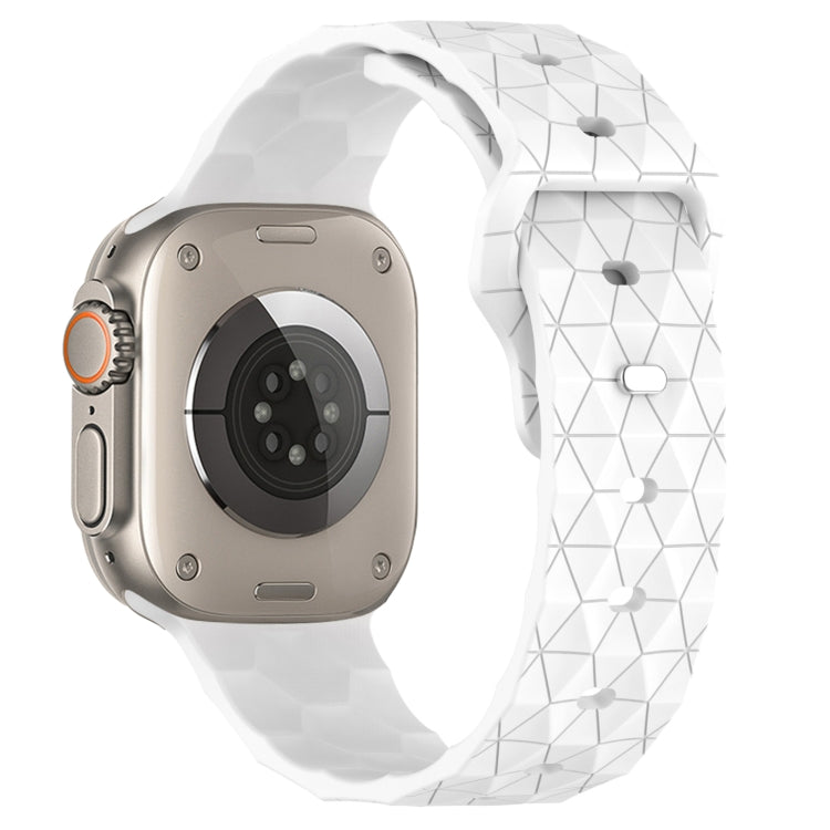 Football Texture Silicone Watch Band For Apple Watch Ultra 2 49mm(White) by bashfashion