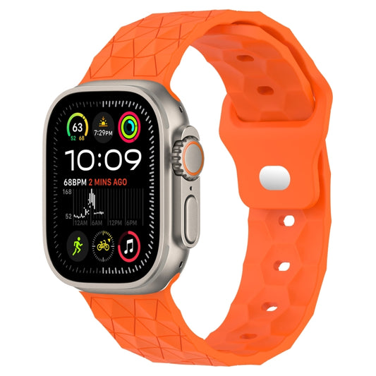 Football Texture Silicone Watch Band For Apple Watch Ultra 2 49mm(Orange) by bashfashion
