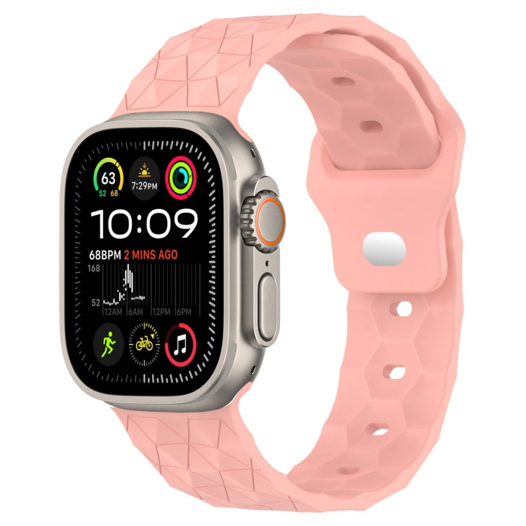 Football Texture Silicone Watch Band For Apple Watch Ultra 2 49mm(Pink) by bashfashion