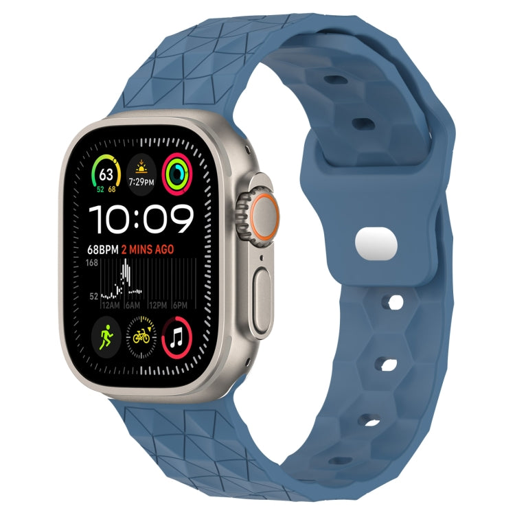 Football Texture Silicone Watch Band For Apple Watch Ultra 2 49mm(Blue) by bashfashion