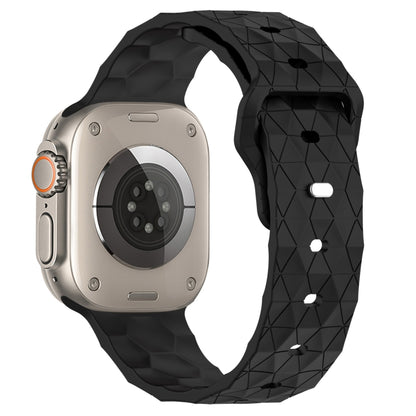 Football Texture Silicone Watch Band For Apple Watch Ultra 2 49mm(Black) by bashfashion