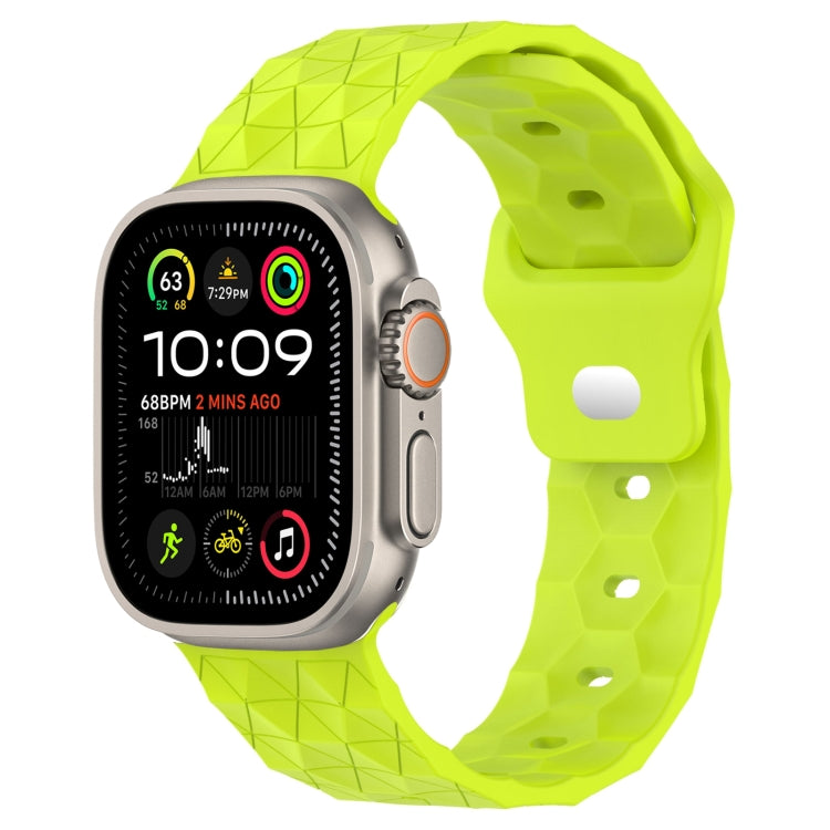 Football Texture Silicone Watch Band For Apple Watch Ultra 2 49mm(Limes Green) by bashfashion