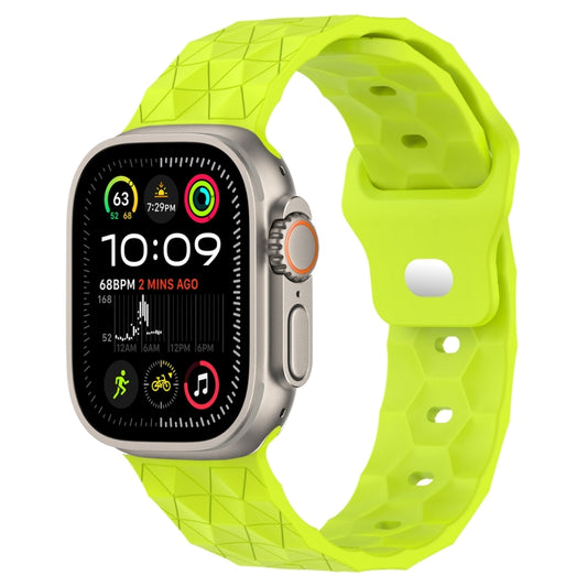 Football Texture Silicone Watch Band For Apple Watch Ultra 2 49mm(Limes Green) by bashfashion