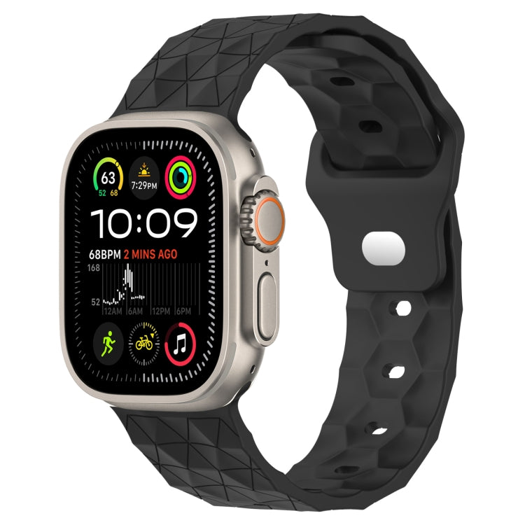 Football Texture Silicone Watch Band For Apple Watch Ultra 2 49mm(Dark Grey) by bashfashion
