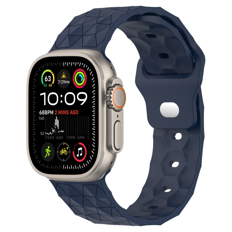 Football Texture Silicone Watch Band For Apple Watch Ultra 2 49mm(Midnight Blue) by bashfashion