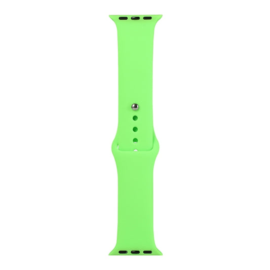 For Apple Watch Series 9&8&7 41mm / SE 3&SE 2&6&SE&5&4 40mm / 3&2&1 38mm Silicone Watch Band, Long Section (Men)(Brilliant Green) by bashfashion