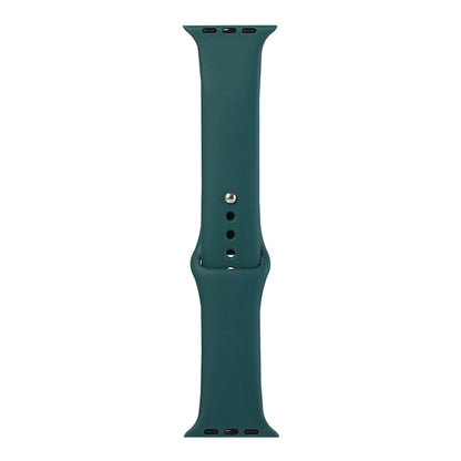 For Apple Watch Ultra 49mm&Watch Ultra 2 49mm / Series 9&8&7 45mm / SE 3&SE 2&6&SE&5&4 44mm / 3&2&1 42mm Silicone Watch Band, Long Section (Men)(Dark Green) by bashfashion