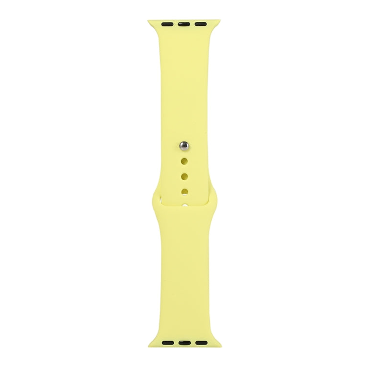 For Apple Watch Series 9&8&7 41mm / SE 3&SE 2&6&SE&5&4 40mm / 3&2&1 38mm Silicone Watch Band, Short Section (Female)(Shiny Yellow) by bashfashion