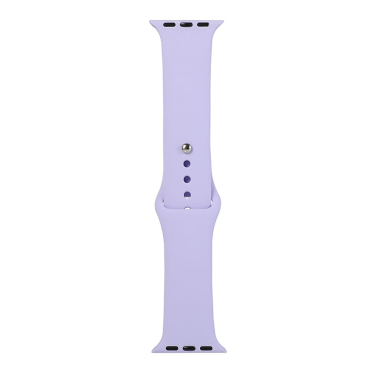 For Apple Watch Ultra 49mm&Watch Ultra 2 49mm / Series 9&8&7 45mm / SE 3&SE 2&6&SE&5&4 44mm / 3&2&1 42mm Silicone Watch Band, Short Section (Female)(Light Purple) by bashfashion