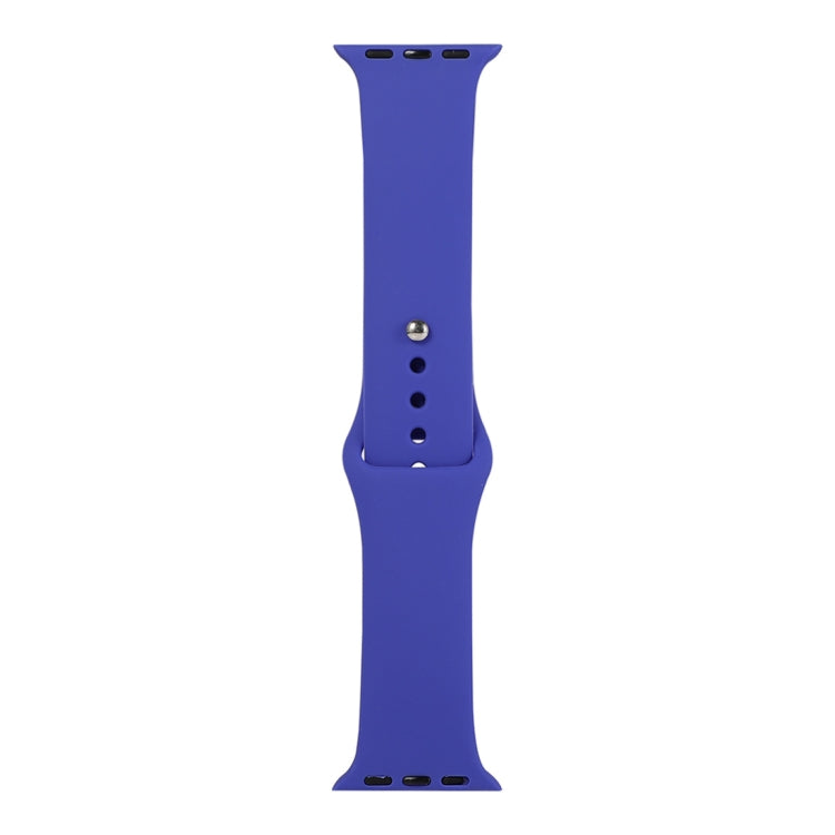 For Apple Watch Series 9&8&7 41mm / SE 3&SE 2&6&SE&5&4 40mm / 3&2&1 38mm Silicone Watch Band, Short Section (Female)(Deep Sapphire) by bashfashion
