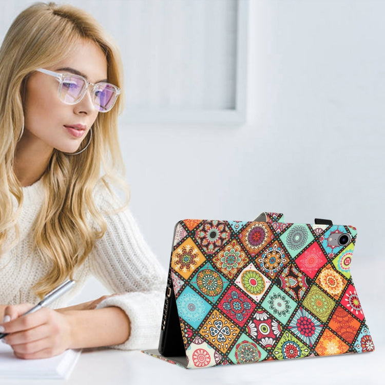 For iPad mini 6 / mini 2024 Painted Leather Smart Tablet Case(Ethnic Style) by bashfashion
