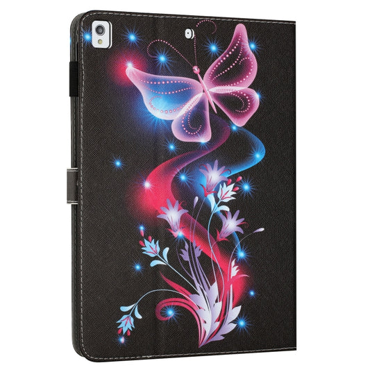 For iPad 10.2 2021 / 2020 Painted Leather Smart Tablet Case(Fluorescent Butterflies) by bashfashion