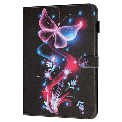 For iPad 10.2 2021 / 2020 Painted Leather Smart Tablet Case(Fluorescent Butterflies) by bashfashion