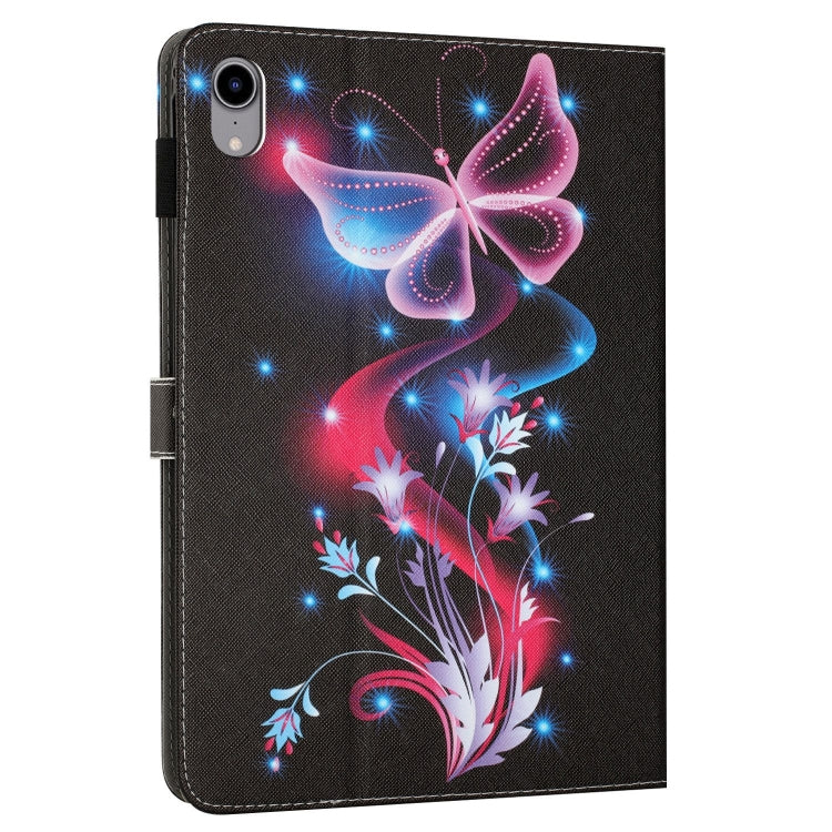 For iPad 2025 / 2022 Painted Leather Smart Tablet Case(Fluorescent Butterflies) by bashfashion