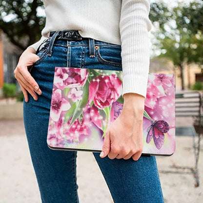 For iPad Pro 11 2022 / 2021 / 2020 Painted Leather Smart Tablet Case(Rose Butterfly) by bashfashion