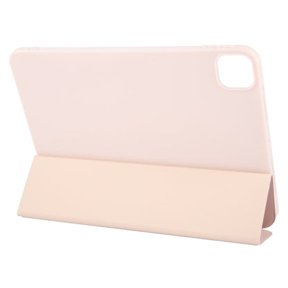 For iPad Air 11 2025 / 2024 GEBEI 3-folding Holder Shockproof Flip Leather Tablet Case(Pink) by GEBEI