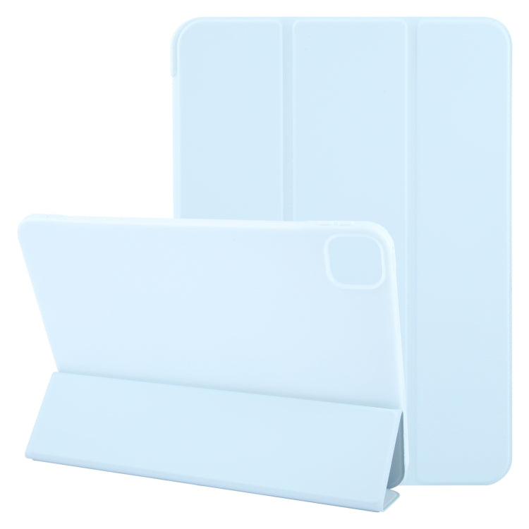 For iPad Pro 11 2025 / 2024 GEBEI 3-folding Holder Shockproof Flip Leather Tablet Case(Sky Blue) by GEBEI
