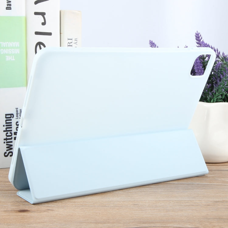 For iPad Pro 11 2025 / 2024 GEBEI 3-folding Holder Shockproof Flip Leather Tablet Case(Sky Blue) by GEBEI
