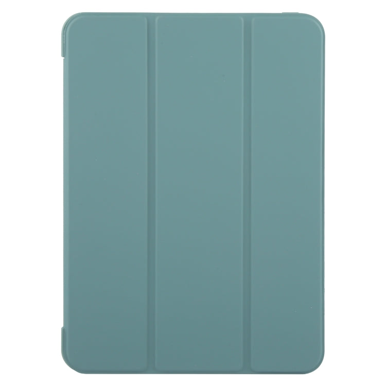 For iPad Pro 11 2025 / 2024 GEBEI 3-folding Holder Shockproof Flip Leather Tablet Case(Dark Green) by GEBEI