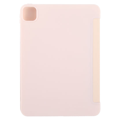 For iPad Pro 11 2025 / 2024 GEBEI 3-folding Holder Shockproof Flip Leather Tablet Case(Pink) by GEBEI