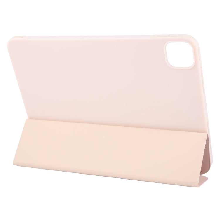 For iPad Pro 11 2025 / 2024 GEBEI 3-folding Holder Shockproof Flip Leather Tablet Case(Pink) by GEBEI
