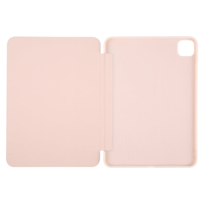 For iPad Pro 11 2025 / 2024 GEBEI 3-folding Holder Shockproof Flip Leather Tablet Case(Pink) by GEBEI