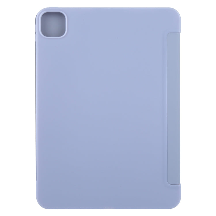 For iPad Air 13 2025 / 2024 GEBEI 3-folding Holder Shockproof Flip Leather Tablet Case(Light Purple) by GEBEI