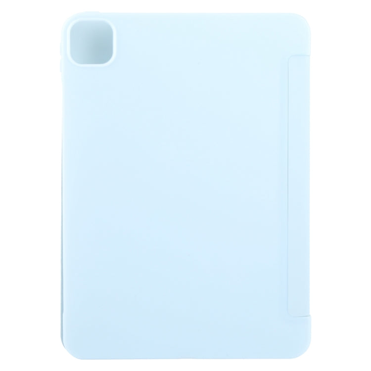 For iPad Air 13 2025 / 2024 GEBEI 3-folding Holder Shockproof Flip Leather Tablet Case(Sky Blue) by GEBEI