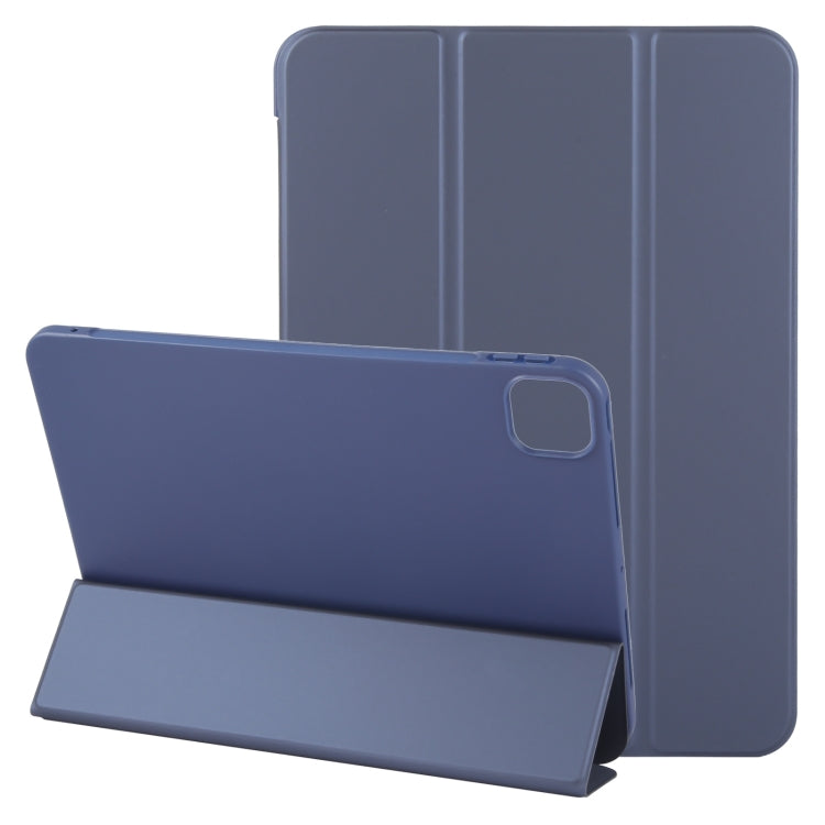For iPad Air 13 2025 / 2024 GEBEI 3-folding Holder Shockproof Flip Leather Tablet Case(Dark Blue) by GEBEI