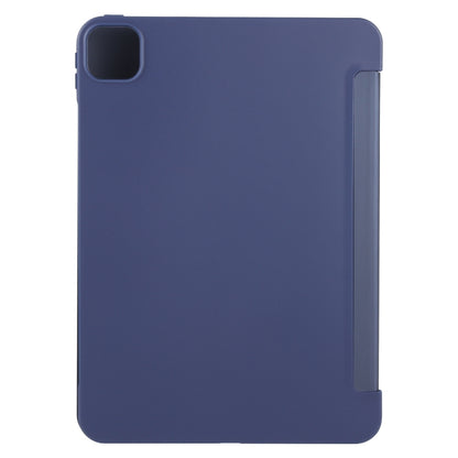For iPad Air 13 2025 / 2024 GEBEI 3-folding Holder Shockproof Flip Leather Tablet Case(Dark Blue) by GEBEI