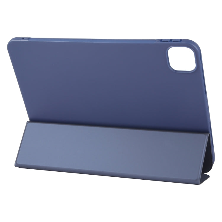 For iPad Air 13 2025 / 2024 GEBEI 3-folding Holder Shockproof Flip Leather Tablet Case(Dark Blue) by GEBEI
