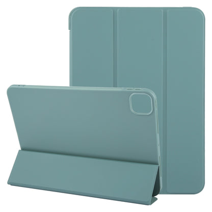 For iPad Air 13 2025 / 2024 GEBEI 3-folding Holder Shockproof Flip Leather Tablet Case(Dark Green) by GEBEI