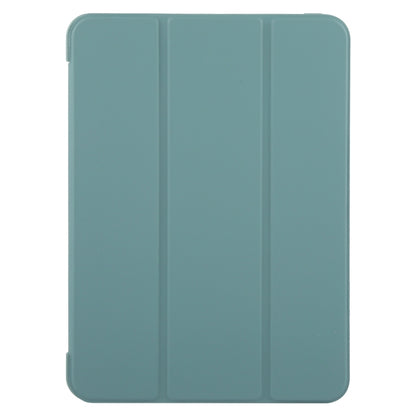 For iPad Air 13 2025 / 2024 GEBEI 3-folding Holder Shockproof Flip Leather Tablet Case(Dark Green) by GEBEI