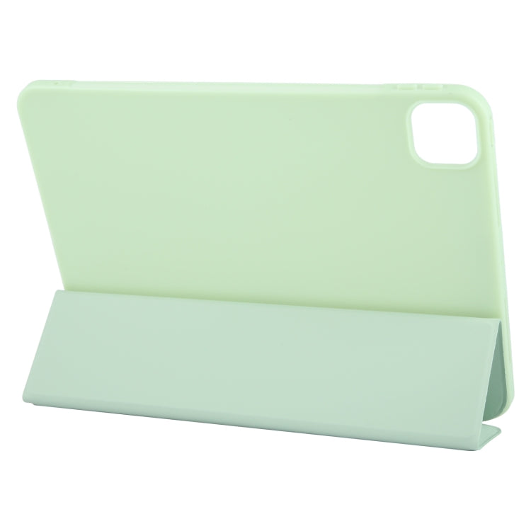 For iPad Air 13 2025 / 2024 GEBEI 3-folding Holder Shockproof Flip Leather Tablet Case(Green) by GEBEI