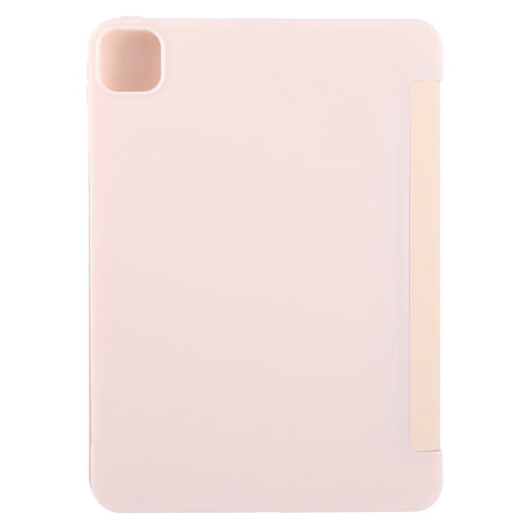 For iPad Pro 13 2025 / 2024 GEBEI 3-folding Holder Shockproof Flip Leather Tablet Case(Pink) by GEBEI