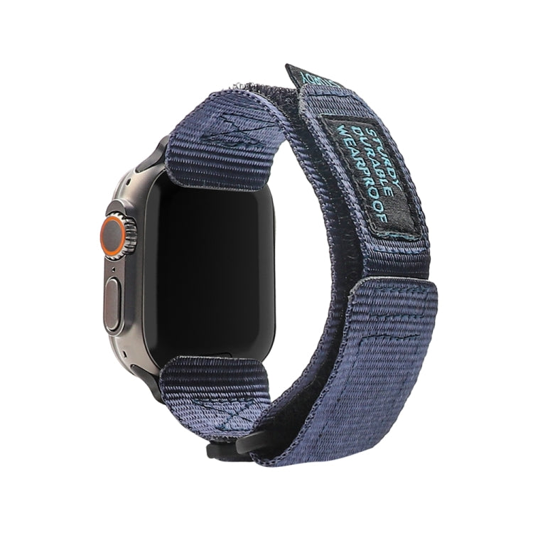 Nylon Two Section Watch Band For Apple Watch 8 41mm(Blue) by bashfashion