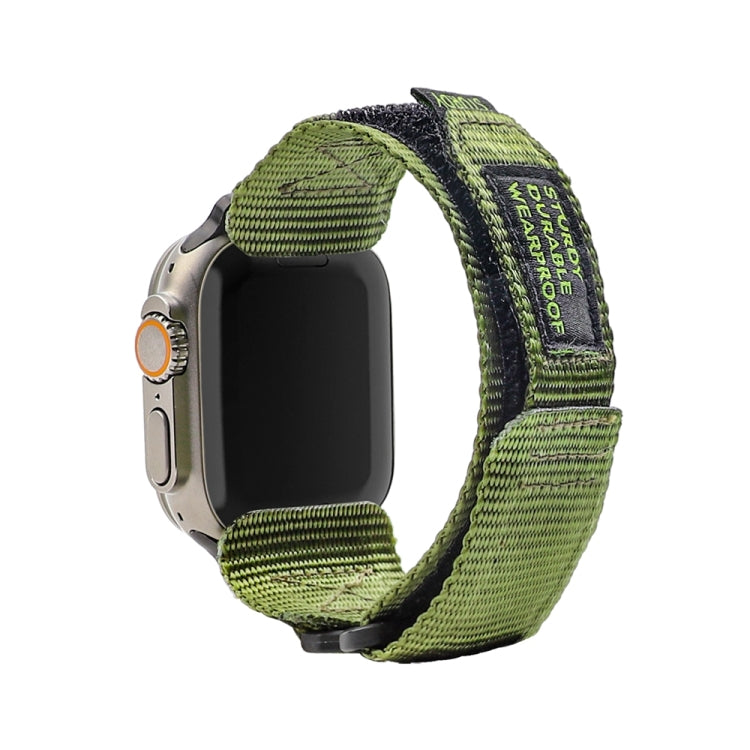 Nylon Two Section Watch Band For Apple Watch 8 41mm(Dark Green) by bashfashion