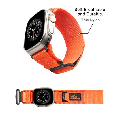 Nylon Two Section Watch Band For Apple Watch 8 45mm(Orange) by bashfashion