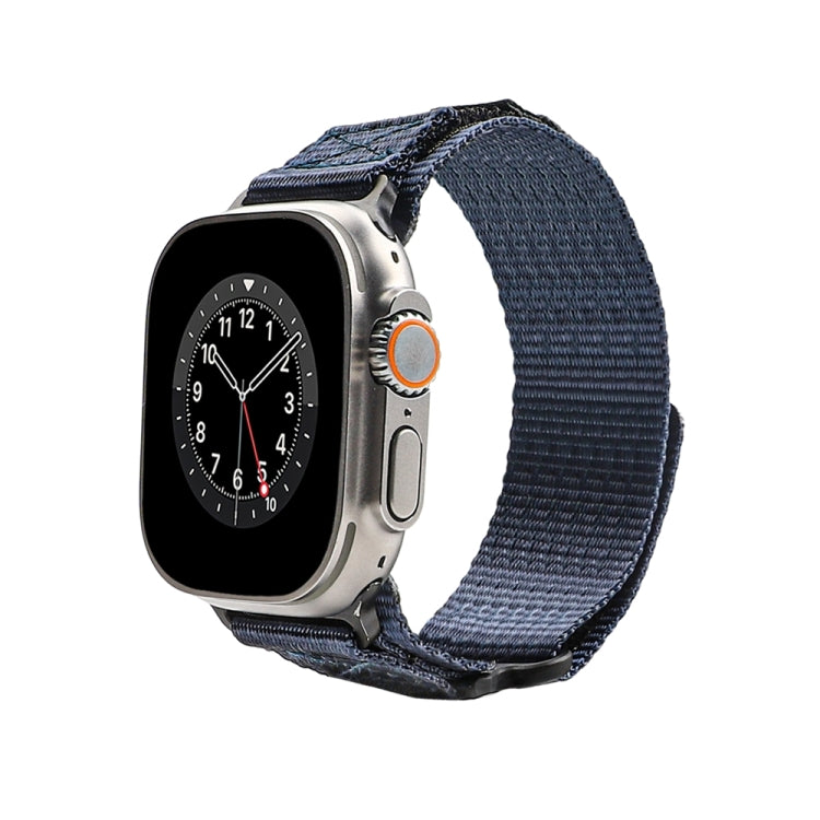 Nylon Two Section Watch Band For Apple Watch 8 45mm(Blue) by bashfashion